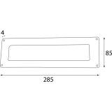 HALC Briefeinwurf 285 x 85 mm, Eisen verzinkt schwarz passiviert
