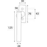 HALC� Fenstergriff IMST - sichtbar geschraubt, 7x40, 125, Eisen verzinkt