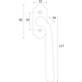 HALC� Fenstergriff S�LL - sichtbar geschraubt, 7x40, 117, Eisen verzinkt