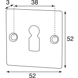HRTNAGL Zylinderrosette eckig PZ,- HALL u. Sll, 52x52 mm, verz schwarz passiv