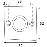 HRTNAGL Drckerosette eckig - SHall u. Sll, 52x52 mm, verz. schwarz passiviert