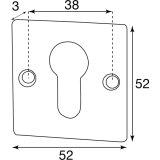 HRTNAGL Zylinderrosette eckig PZ,- HALL u. Sll, 52x52 mm, verz schwarz passiv