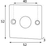 HRTNAGL Rosette eckig WC,- HALL u. Sll, 52x52 mm, verzinkt schwarz passiviert