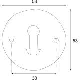 HRTNAGL Schlsselrosette rund BB- FULP u. Imst, 53, verz.schwarz passiv.