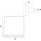 HRTNAGL Knopfdrckerlochteil eckig fix fr Hall,Sll,60x60,verz schwarz passiv