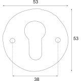 HRTNAGL Zylinderrosette rund PZ, - FULP u. Imst, 53 mm, verz schwarz passiv