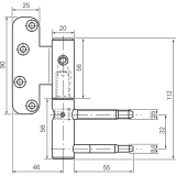Trband 3-DIM 2-tlg. f.stumpfe Tren,  20mm rechts,Bandh. 112mm,verzinkt silber