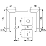 HOPPE Drckergt. AMSTERDAM - auf Ros. BB, TS35 - 45, Edelstahl