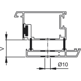 HOPPE Befestigungszubehr einseitig, BS - 1102, lang, Stahl verz.
