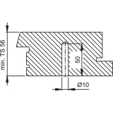 HOPPE Befestigungszubehr einseitig, BS - 1102, lang, Stahl verz.