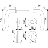 HOPPE Drcker DENVER auf Drckerrosette BB, Edelstahl