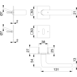 HOPPE Drckergt. DALLAS - auf Flachrosetten WC, TS35 - 45, Edelstahl matt