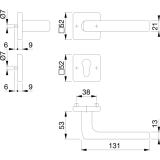 HOPPE Drckergt. DALLAS - auf Ros. PZ, TS37 - 42, Edelstahl matt