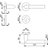 HOPPE SH - Drckerhalbgt. STOCKHOLM - zu SH-Knopflangschild, PZ, EdSt. matt