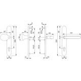 HOPPE Wechselgarnitur LUXEMBOURG - m Knopf u. LS PZ88, Ed.-Eff.