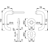 HOPPE Drckergt. PARIS - auf Ros. BB, TS37 - 42, Edelstahl matt
