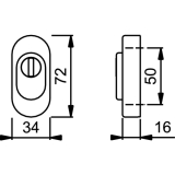 HOPPE SH-Zylinderrosette auen oval, m Kernziehschutz, EdSt.matt