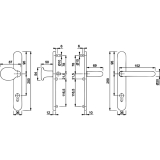HOPPE SH-Wechselgarnitur PARIS m Schmalschild PZ92, VK 8, silber elox