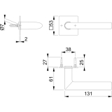 HOPPE Drcker STOCKHOLM auf Drckerrosette, TS35-45, Edelstahl