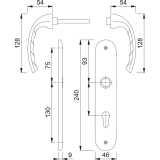 HOPPE Drckergt. TOKYO - auf LS PZ88, TS37 - 42, Edelstahl Effekt