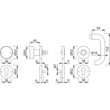 HOPPE Wechselgarnitur PARIS - auf Rosette, VK 8, silber elox