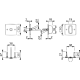 HOPPE Zylinderrosette flach mit Sttznocken eckig PZ, Edelstahl