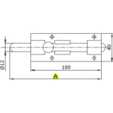 Grendelriegel abschliebar, 150 mm, Edelstahl