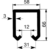 Laufschiene f�r freitragende Tore, L�nge 6000 mm, Stahl verzinkt