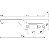 IMH-ABS Mitnehmerhaken SF, 164 x 20 x 4 mm, universal, DIN, schwarz verzinkt