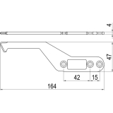 IMH-ABS Mitnehmerhaken SF, 164 x 20 x 4 mm, universal, DIN, schwarz verzinkt