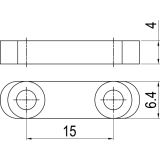 Optionaler Gleitstein fr Mitnehmerhaken, 24 x 6,4 x 4 mm, schwarz verzinkt
