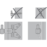 Einbohrband-Oberteil m. Zylinderkopf,  16 mm, f. Holz. Stahl vernickelt