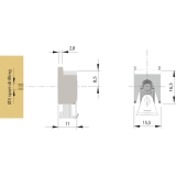 Glasbodentrger KUBIC zum Anschrauben, Glas 4-8 mm, Zamak vernickelt grau