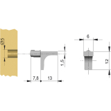 Steckbodentrger K-LINE - 1 Zapfen, Bohr  5 mm, Zamak vernickelt
