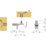 Steckbodentrger K-LINE - 2 Zapfen, Bohr  5 mm, Zamak vernickelt