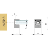 Glasbodentrger KRISTAL zum Anschrauben, Glas 8 mm, Zamak vernickelt