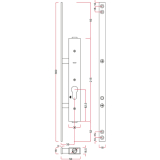 Einbauriegel sperrbar PZ o. Riegel, DM 35, Stulp 360 x 16 x 3 mm, Stahl verzinkt
