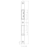 Schlieblech zu Magnetfallenschloss 116-245-18HR/41, 245 x 18 x 3 mm, Edelstahl