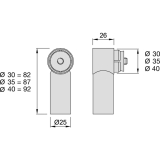 KWS Endsttze RS - gerade Rundrohr, fr Edst.rohr, 40mm, Edst.