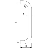 KWS Stangengriff Serie 84 - gerade, 330mm, LA. 300mm,  30mm, Edst.