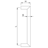 KWS Stangengriff 8171 - 400mm, LA. 370mm,  30mm, Edst. matt