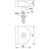 Bodentrpuffer - Bodenpl.  57 mm, Anschlagh. 17 mm, silber eloxiert