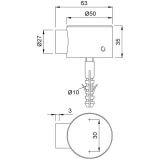 KWS Bodentrpuffer -  50 mm, Hhe 35 mm, Edelstahl matt
