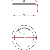 SECOTEC Kabeldurchgang rund 60 mm 3-teilig silber SB-1 BL5