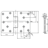 Aufschraubband B 3027 mit festem Stift, 120 x 160 mm, Edelstahl