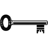 Keilbartschl�ssel LB/90 ohne Nut, vernickelt