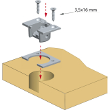 KIMANA Distanzplatte zu Klappenband, H�he 1,5 mm