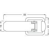 Kistenverschluss - Schlieblechform C, Breite 21 mm, L 55 mm, verzinkt