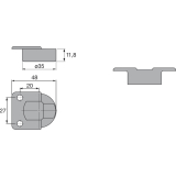 HETTICH MARKANT Klappenscharnier 7.1, zum Schrauben, Bandtopf �35, Stahl vern.