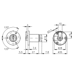 HEKNA 502 Zylinder Klappenschloss,  19 mm, L 27 mm, Zamak